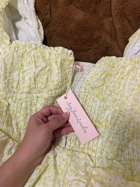 Yellow Floral Maxi Dress with Smocked Bodice